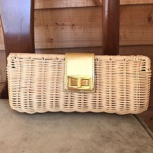 Unique Wicker J Crew clutch